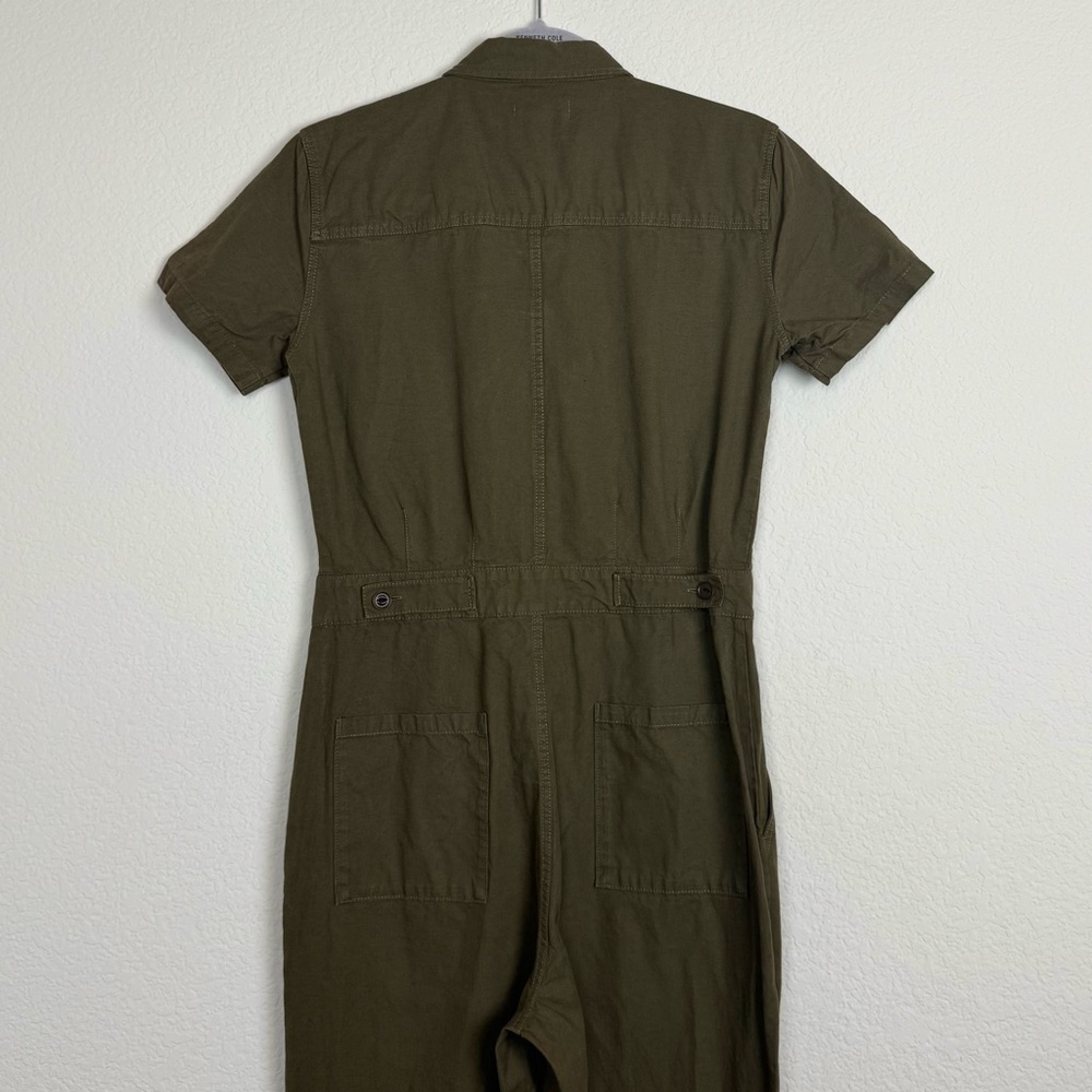 Outerknown SEA Utility Jumpsuit Olive Green Organic Cotton Linen Blend - Picture 10 of 14